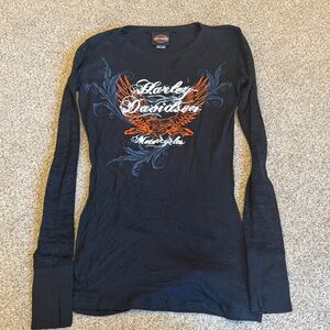 Harley-Davidson Black and Orange Graphic Tee